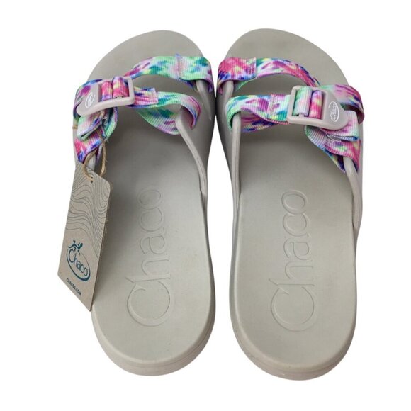 Chaco Chillos Slide Sandals NIB NEW Light Tie Dye Dyed Size 9 Comfort Walking - Picture 6 of 8